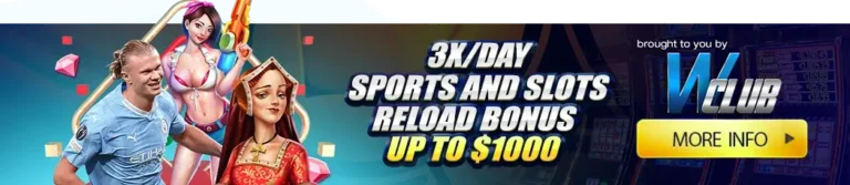 3x/Day Sports and Slots Reload Bonus up to $1,000