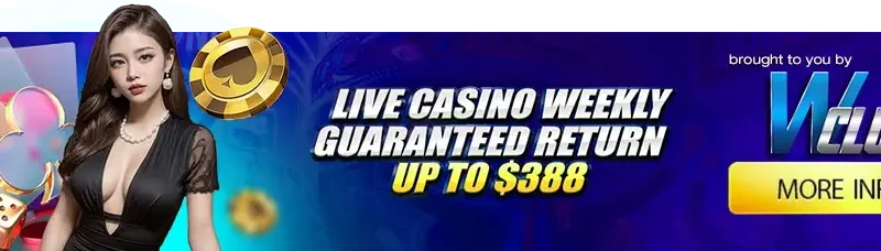 Live Casino Weekly Guaranteed Return Up To $388