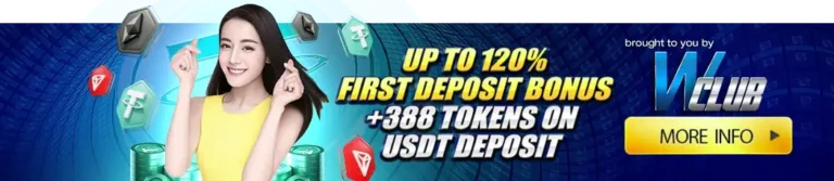 Up To 120% First Deposit Bonus + 388 Tokens on USDT Deposit!