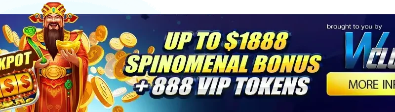 Up To $1888 Spinomenal Bonus + 888 VIP Tokens